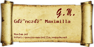 Göncző Maximilla névjegykártya